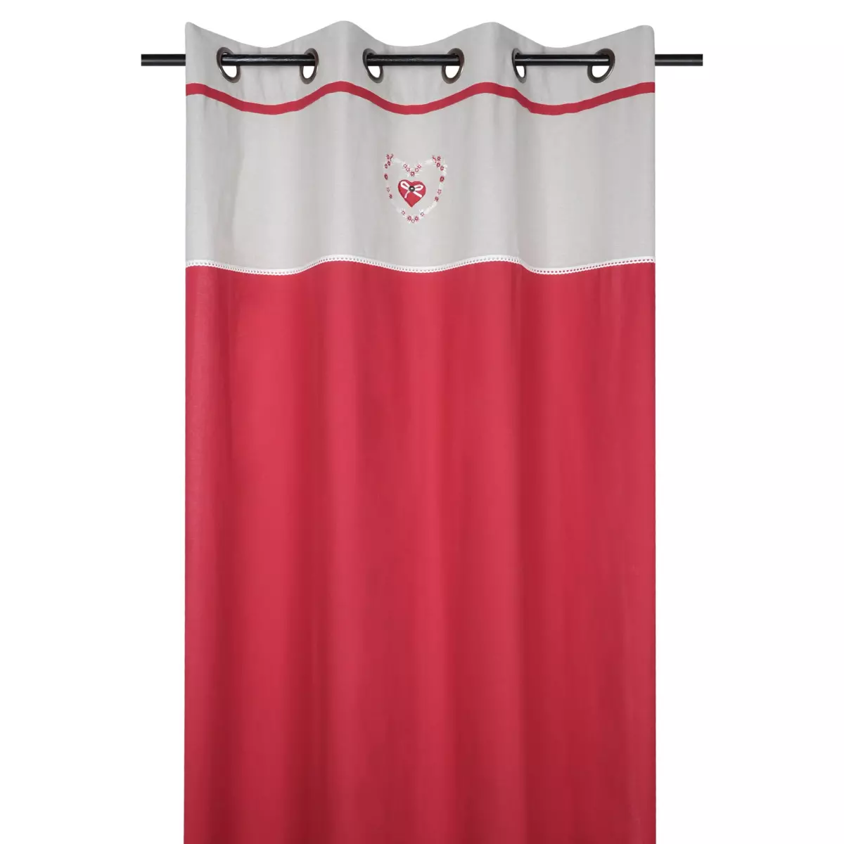 Rideau coton (140 X 260 cm) Pauline Rouge 5