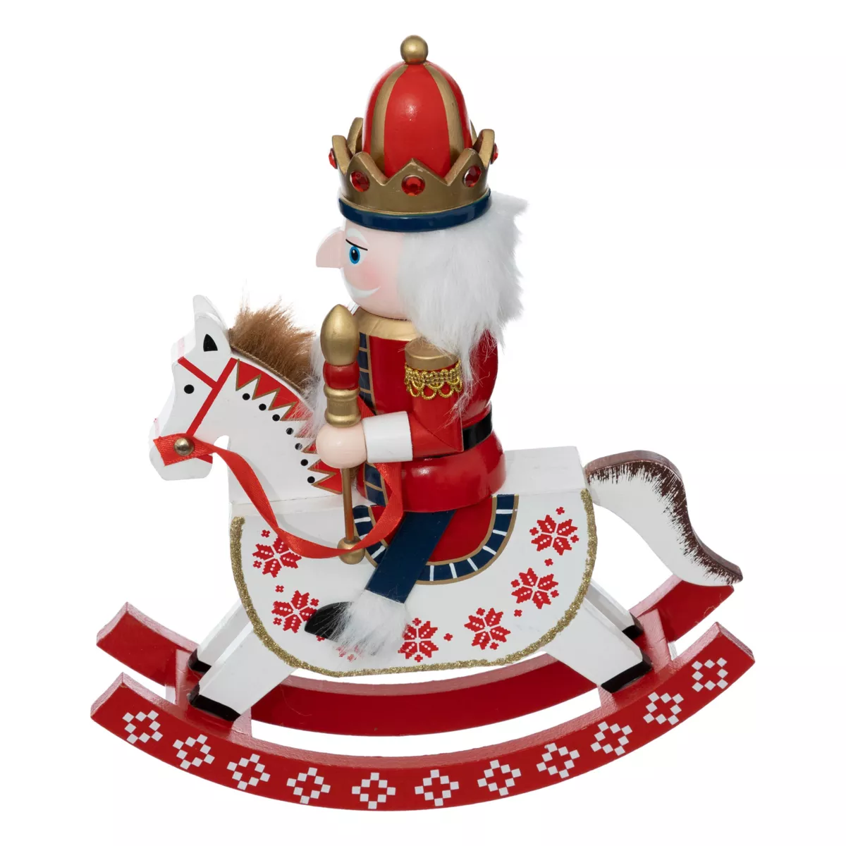 Soldat en bois sur son cheval H29 cm