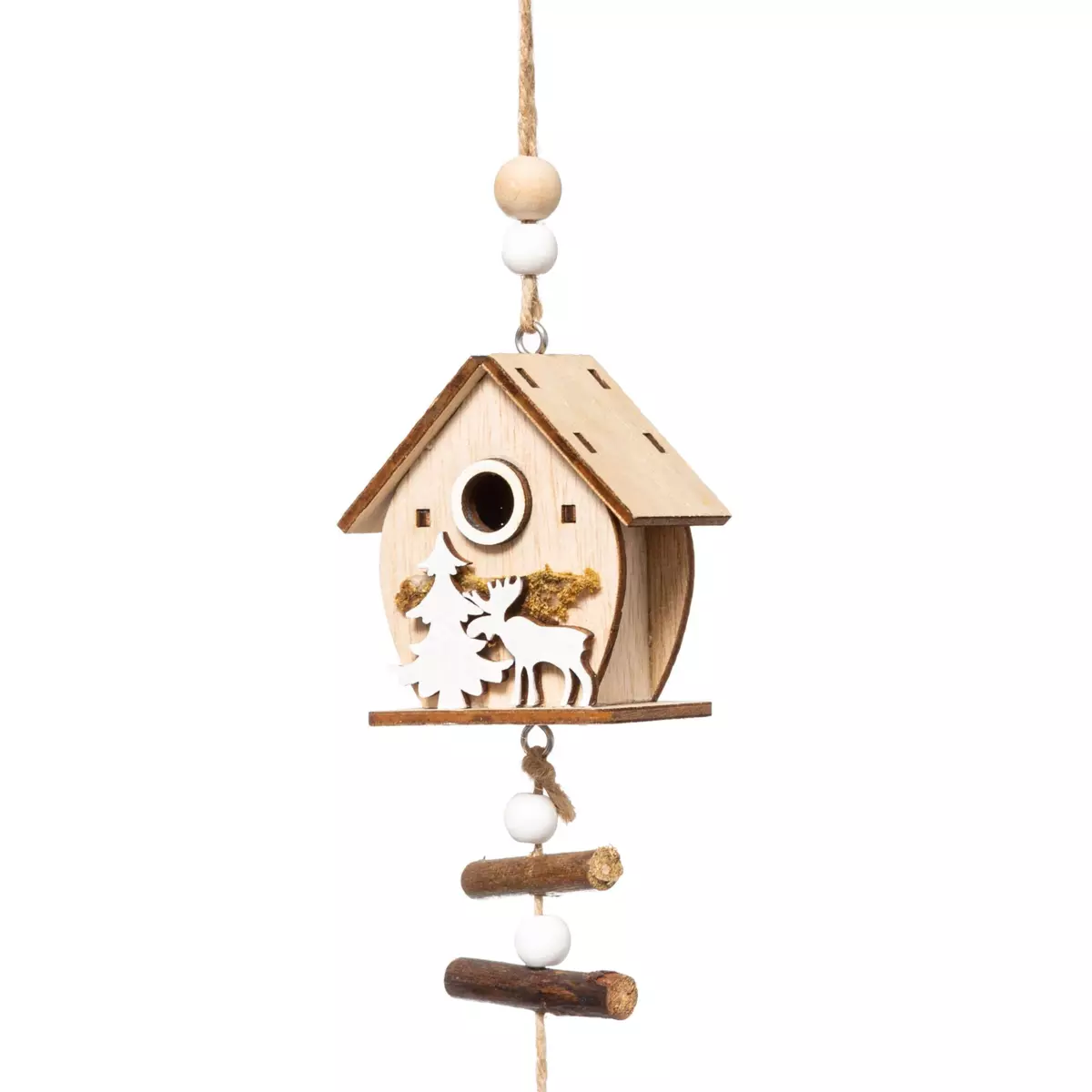 Guirnalda casa en madera Natural 2
