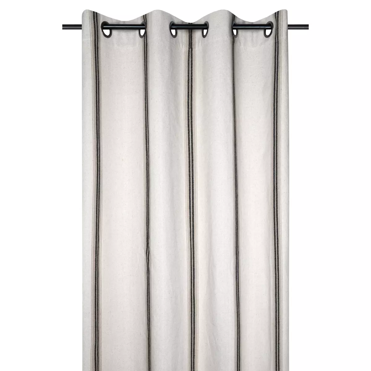 Cortina semi opaca en algodón (135 x 260 cm) Montauban Negro 4