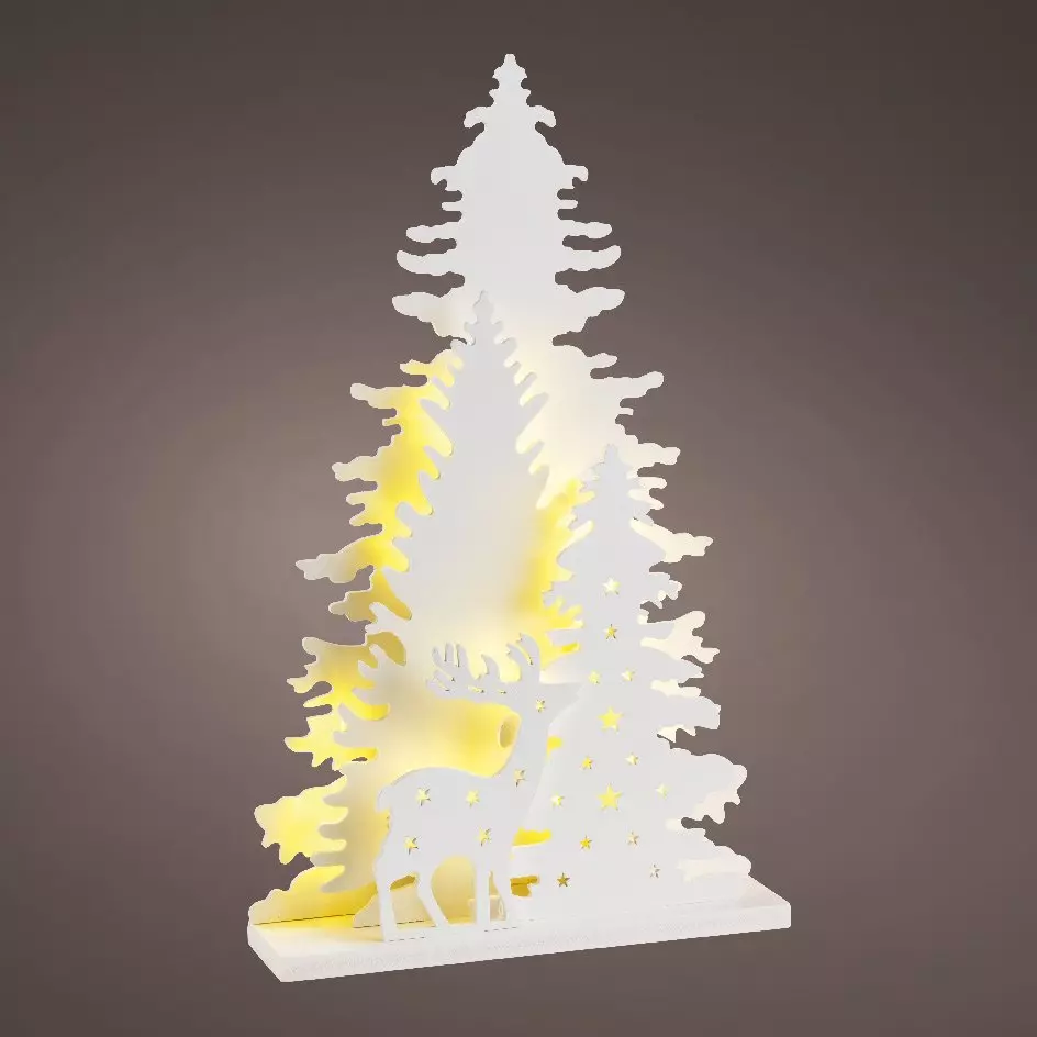 Foret nordique lumineuse à piles  blanc chaud 3