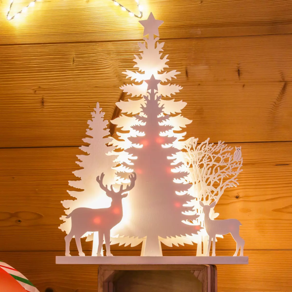 Scène lumineuse à piles Forêt Blanc chaud 1