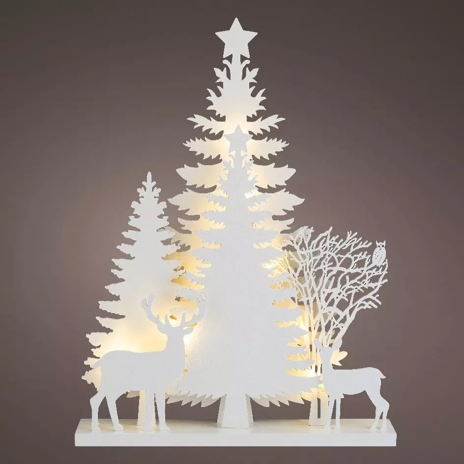 Scène lumineuse à piles Forêt Blanc chaud 2