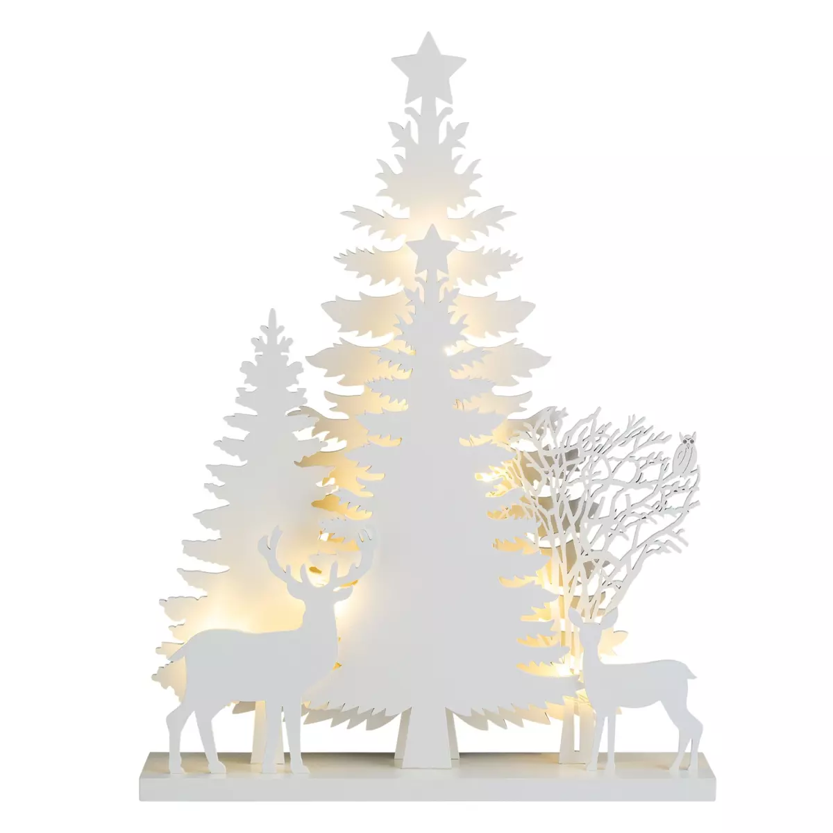 Scène lumineuse à piles Forêt Blanc chaud 3