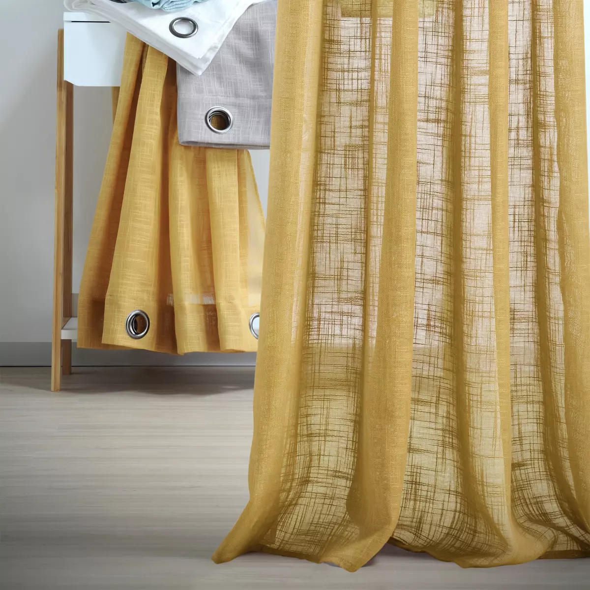 Tenda trasparente (135 x 260 cm) Ontario Giallo curry 1