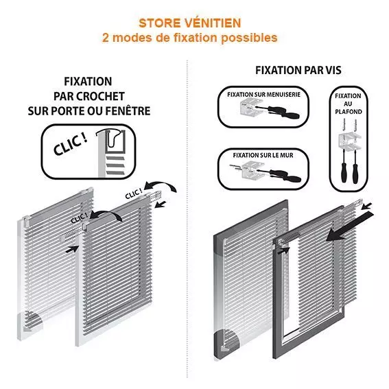 Store vénitien (90 x 180 cm) PVC Gris 4
