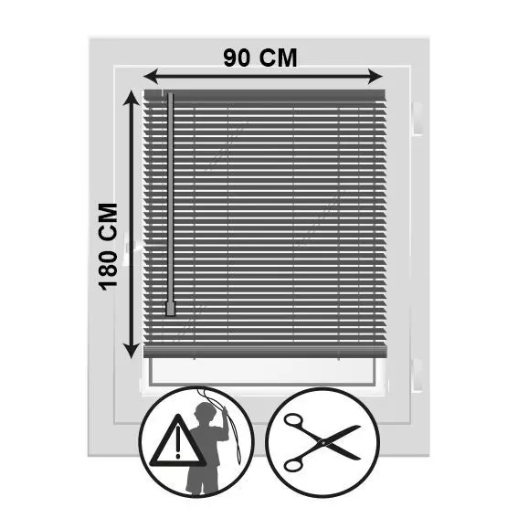 Store vénitien (90 x 180 cm) PVC Gris 6