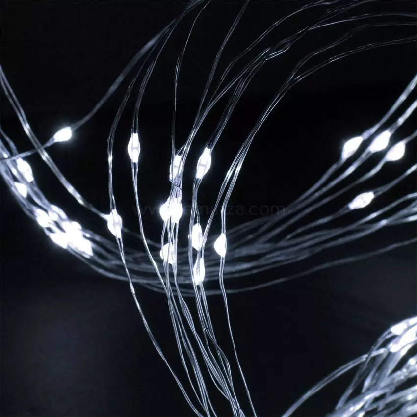 Luces de Navidad Micro LED 2 m Blanco frío 40 LED CA a pilas 2