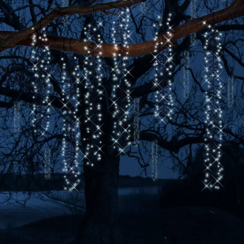 Cascade lumineuse effet tombée de neige L2 m Blanc froid 480 LED CN 1