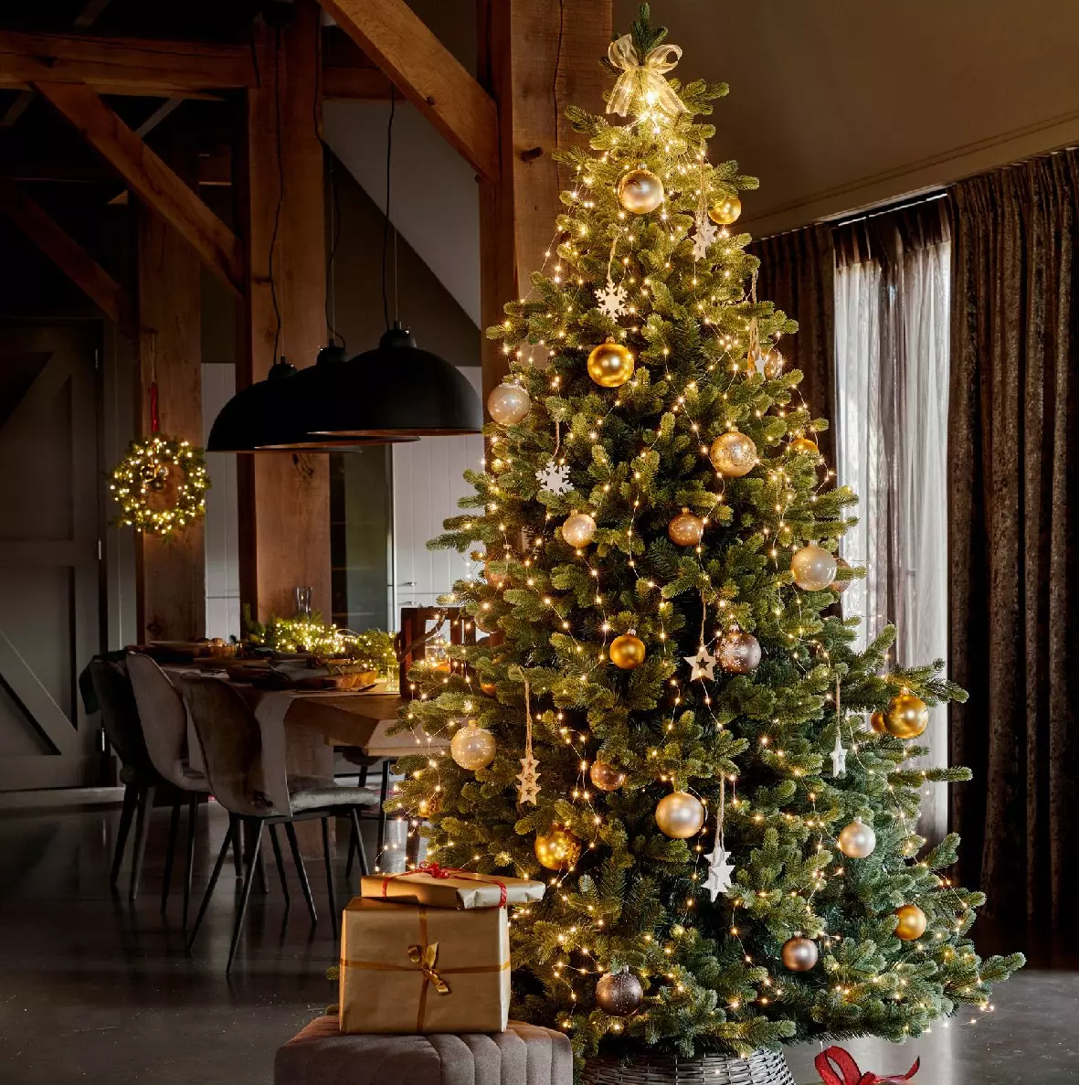 Cortina de luces para árbol Flashing light alto 1,80 cm Blanco cálido 408 LED 3