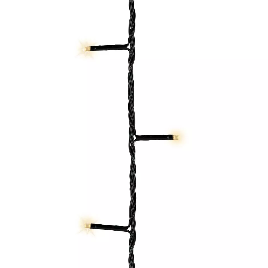 Guirlande lumineuse à piles 7,10 m 96 LED câble noir Durawise Blanc chaud 