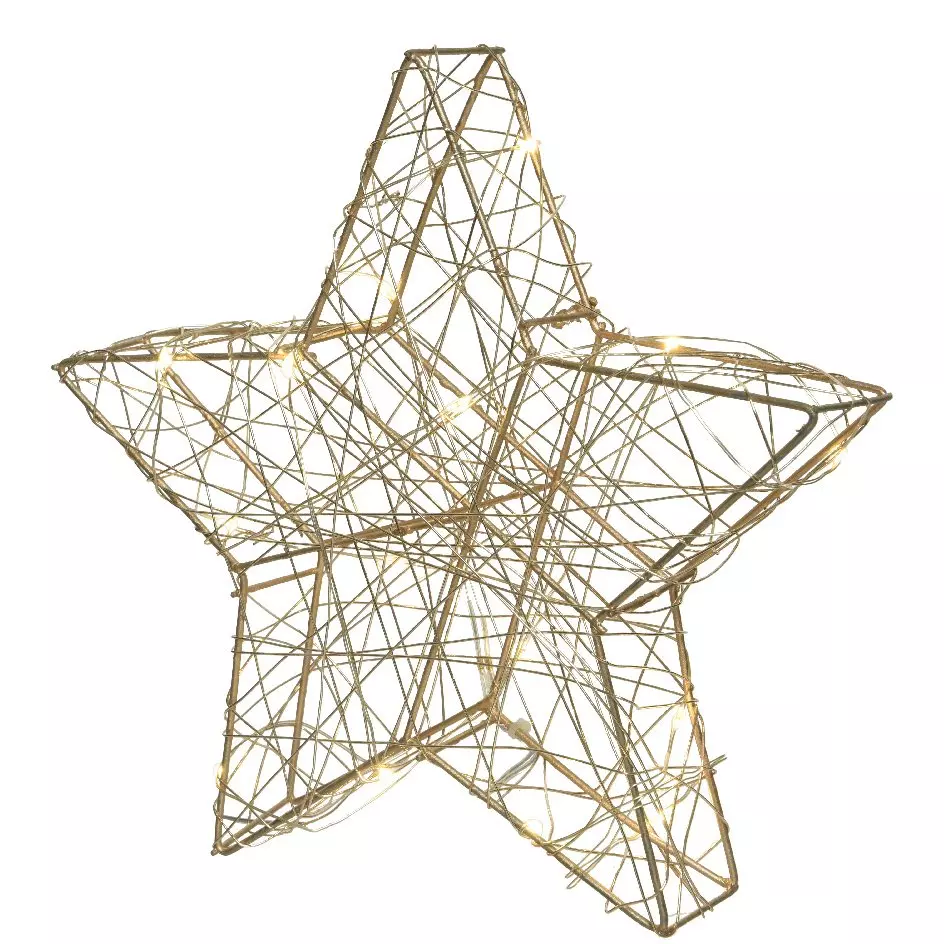 Leuchtstern Posy batteriebetrieben Goldfarben und Warmweiß