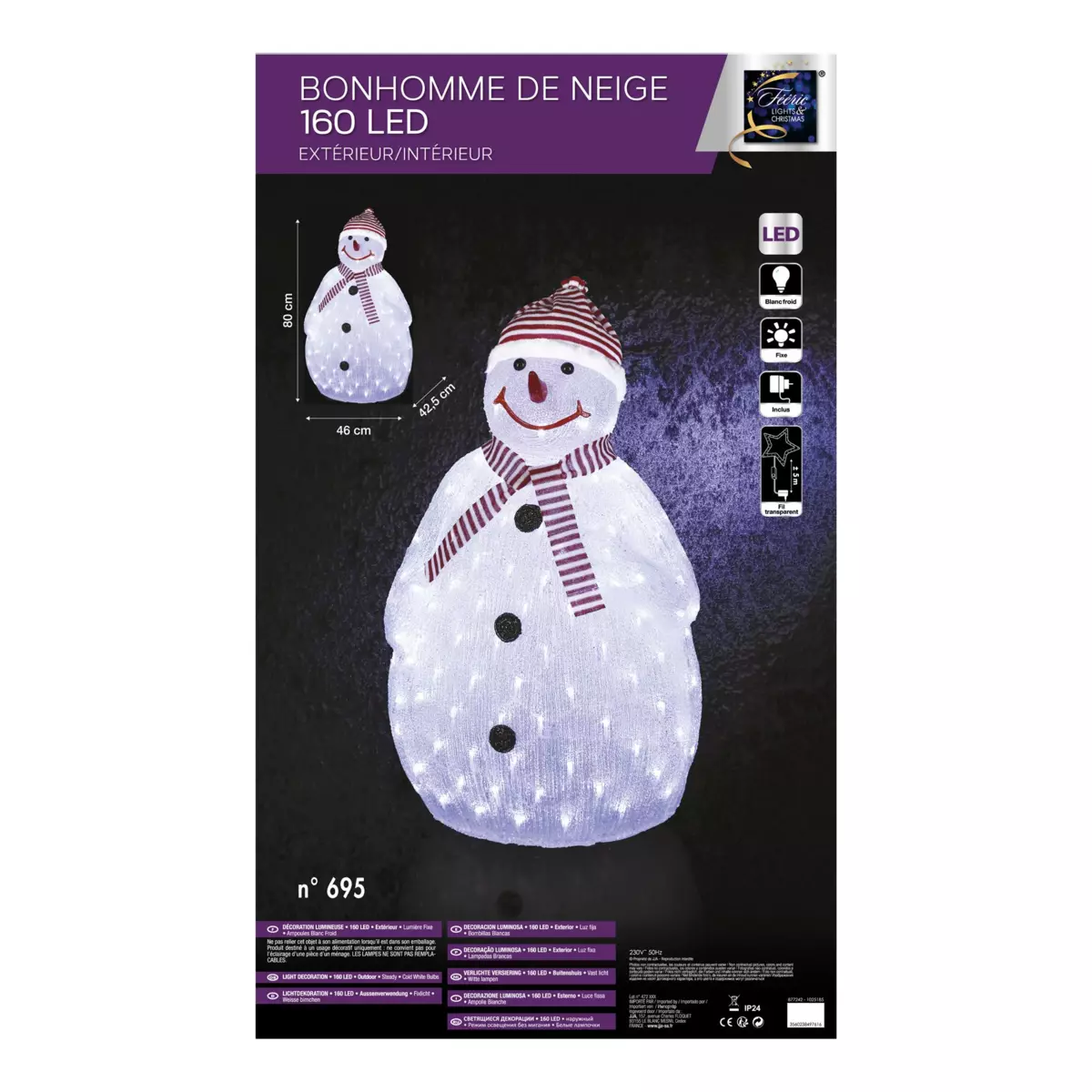 LED Schneemann Topek Kaltweiß 160 LEDs 4