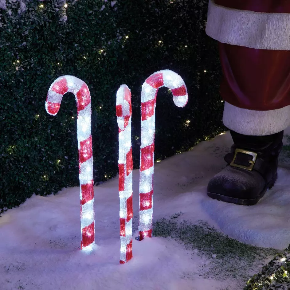 Lot de 3 sucres d'orge lumineux  Blanc froid 90 LED 1