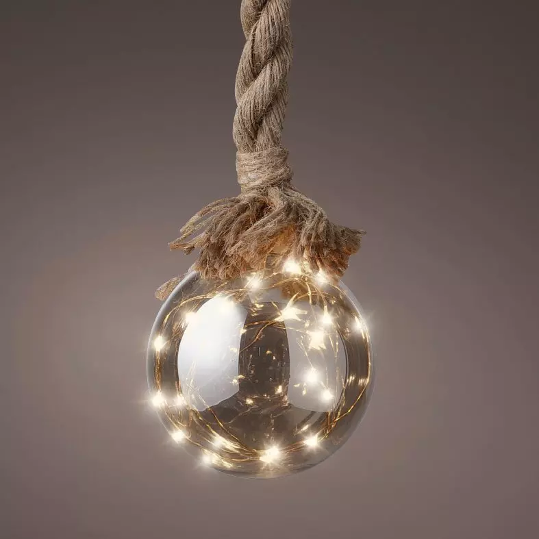 Sospensione luminosa Sfere a pile Bianco caldo 30 LED 7