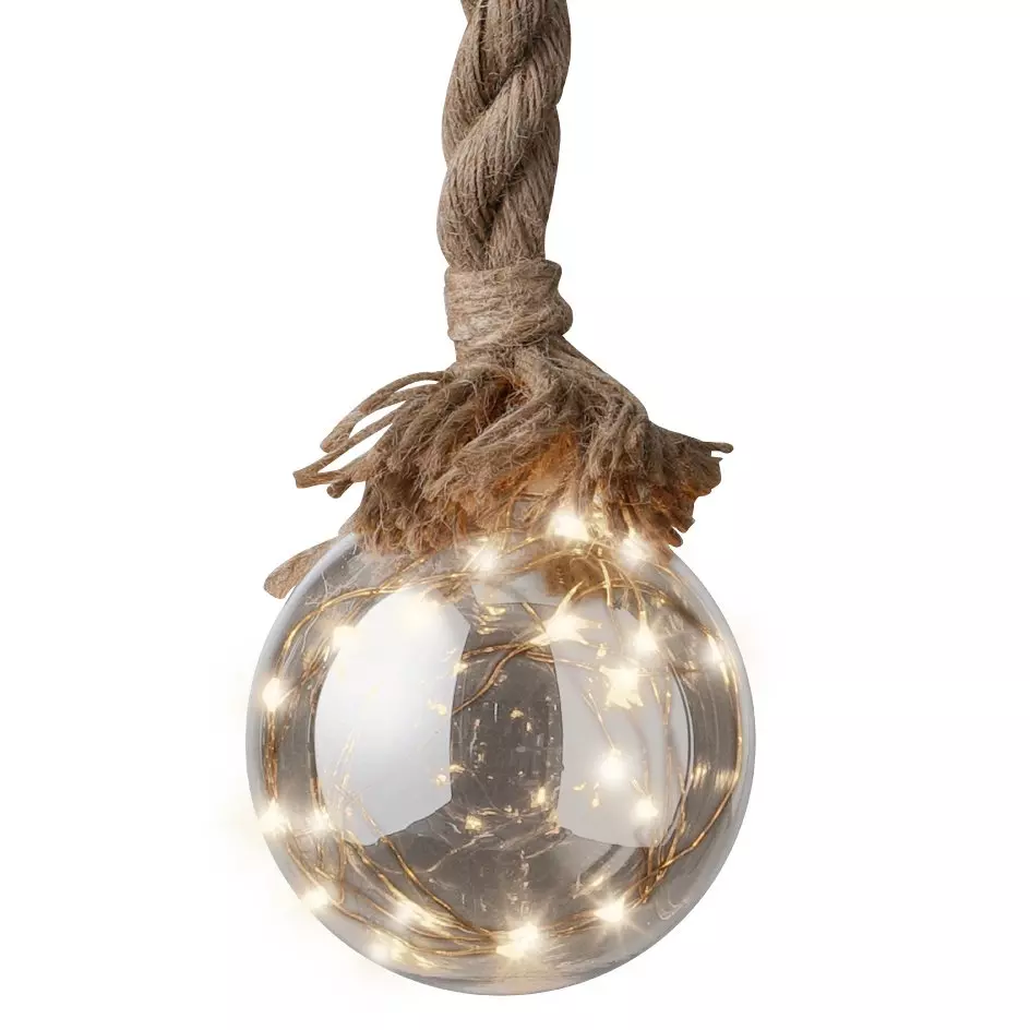 Suspension lumineuse à piles Balle Blanc chaud 30 LED 8