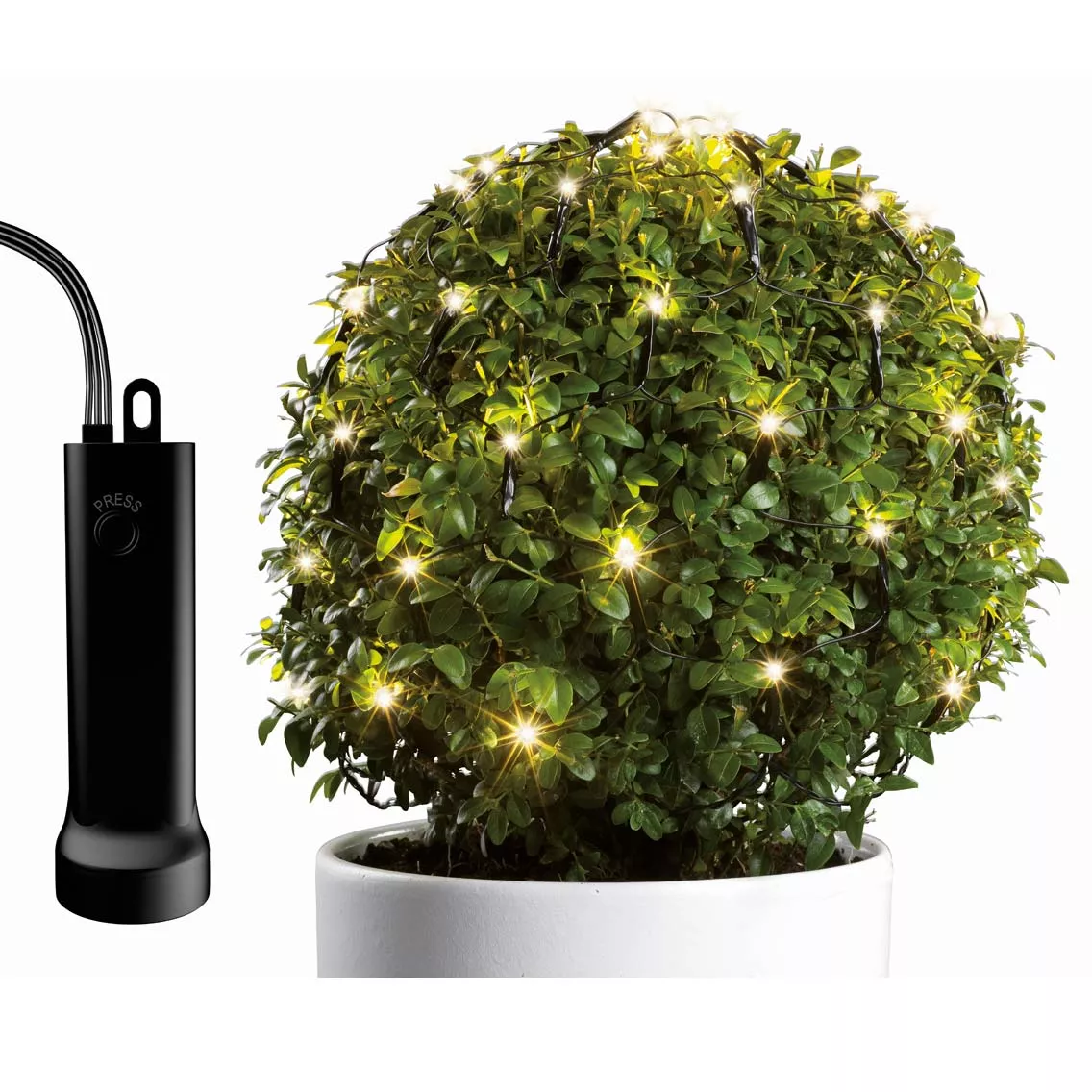 Rete luminosa Durawise a pile Ø80 cm Bianco caldo 128 LED