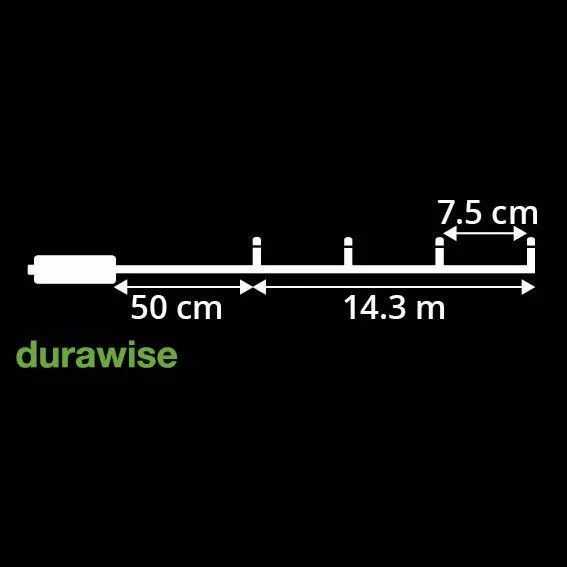Ghirlanda luminosa Durawise 14,30 m Bianco caldo 192 LED CN 7