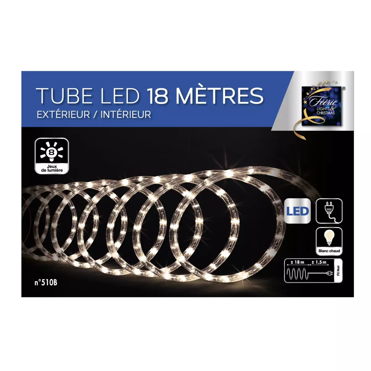 Verlichte slang 18 m Warm wit 324 LED 4