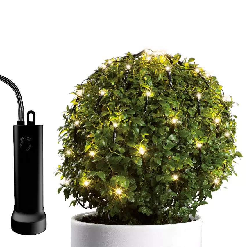 Filet lumineux Durawise à piles D50 cm Blanc chaud 84 LED 3