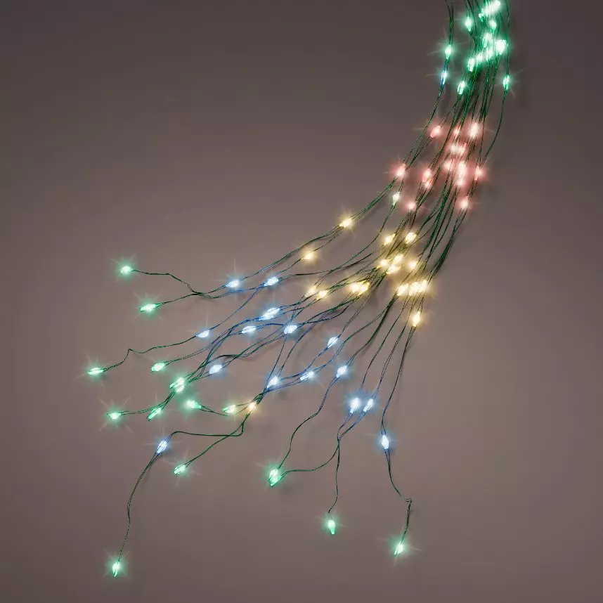 Cortina de luces para árbol Micro led H2,10 m Multicolor 672 LED 2