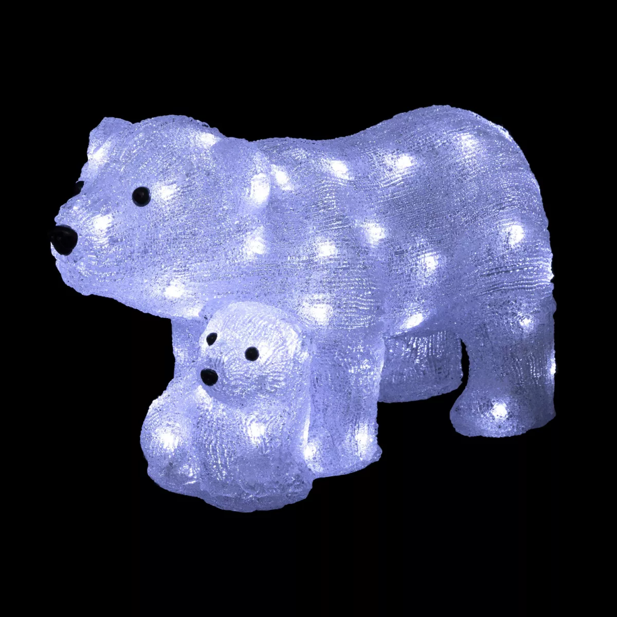 Famille d'ours polaire solaire 60 LED (H25 cm) Blanc froid