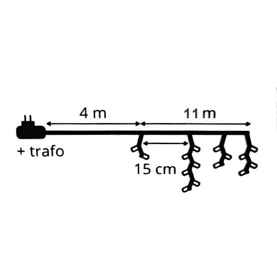 Stalactite lumineuse Stars L11 m Blanc froid 259 LED CN 7