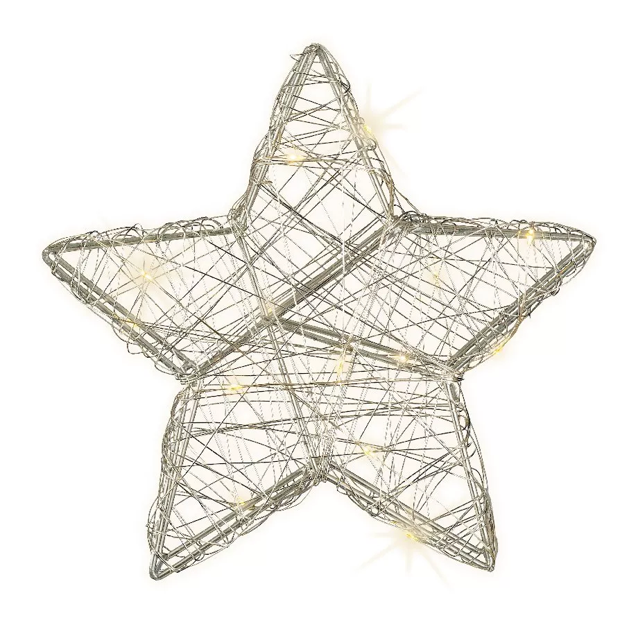 Étoile lumineuse à piles (H19 cm) Antartica Blanc chaud