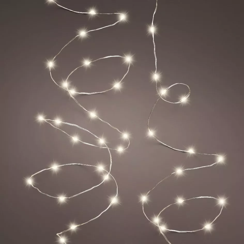 Luces de Navidad Lujo Durawise 4,90 m Blanco cálido 100 Micro LED CT a pilas 3
