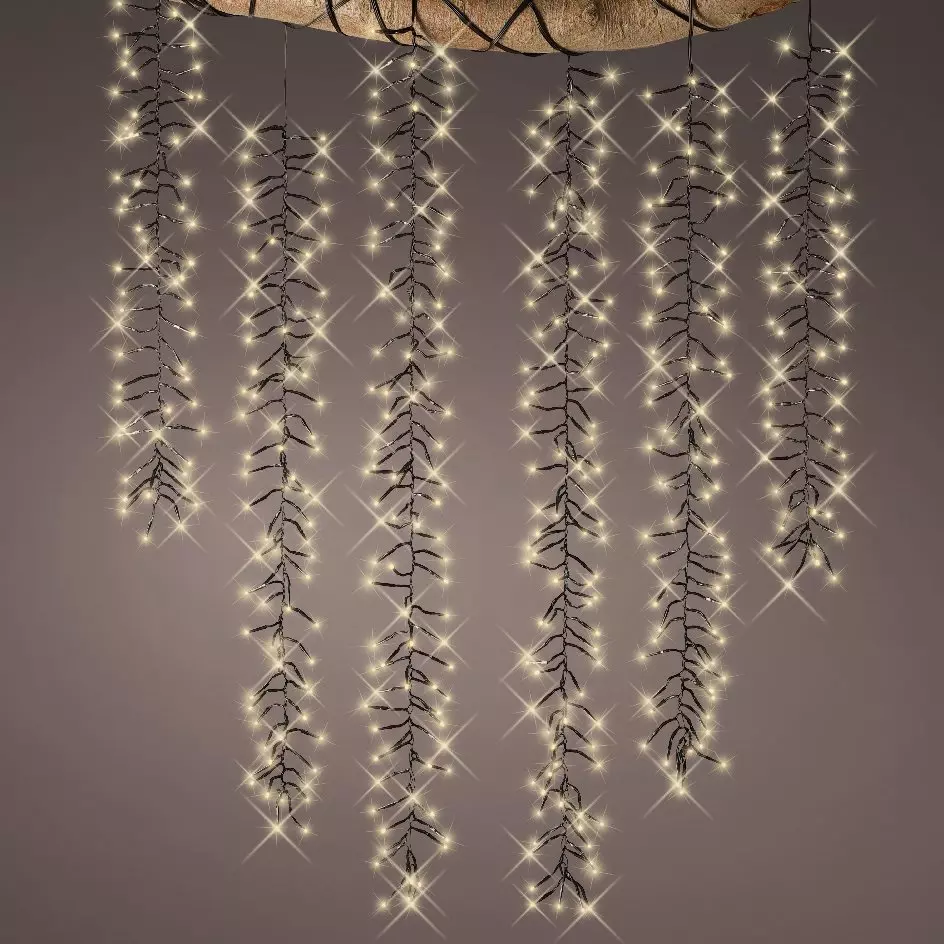 Cascade lumineuse effet scintillant L2 m Blanc chaud 480 LED CN 2