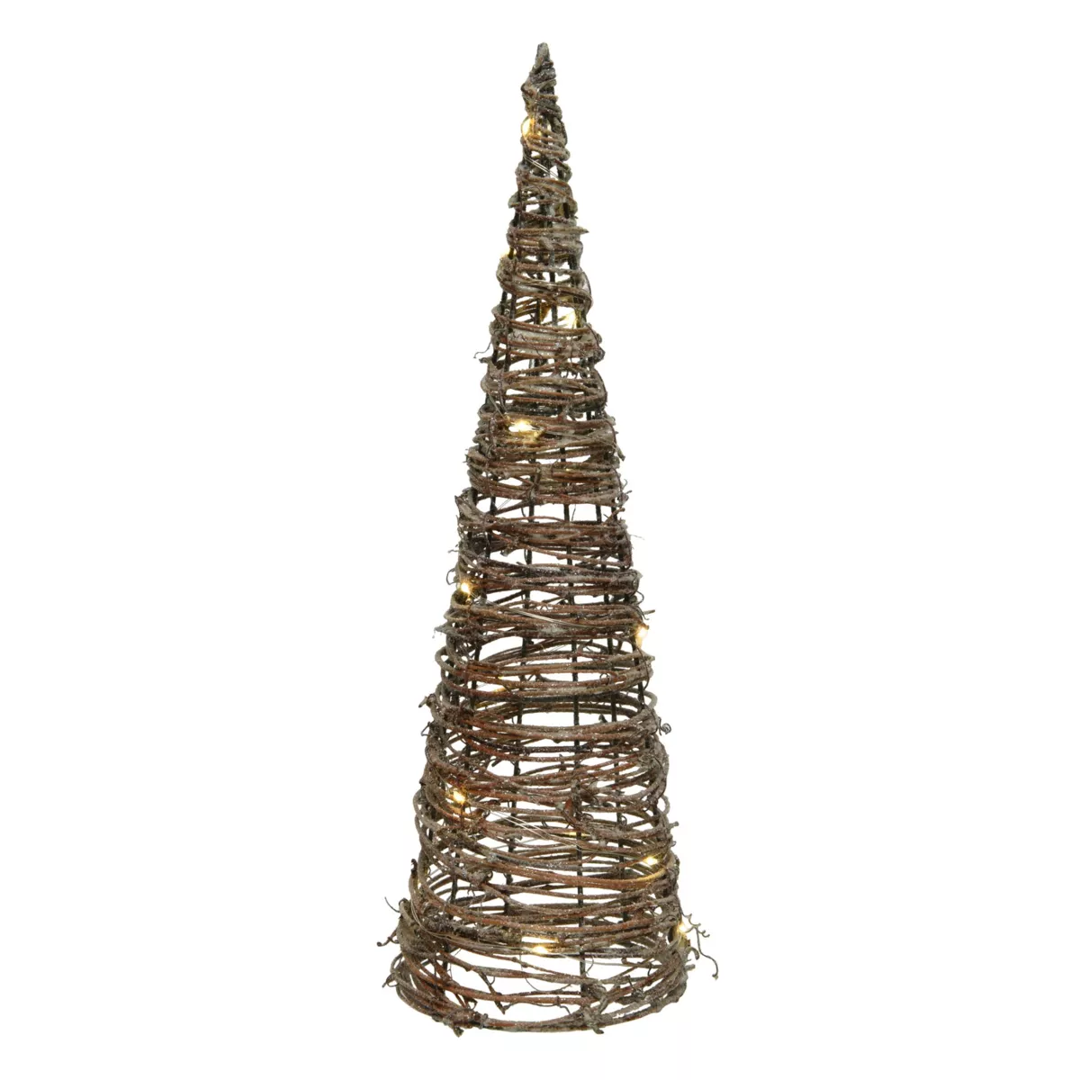 Pyramide lumineuse à piles 30 LED (H80 cm) Rattan Blanc chaud