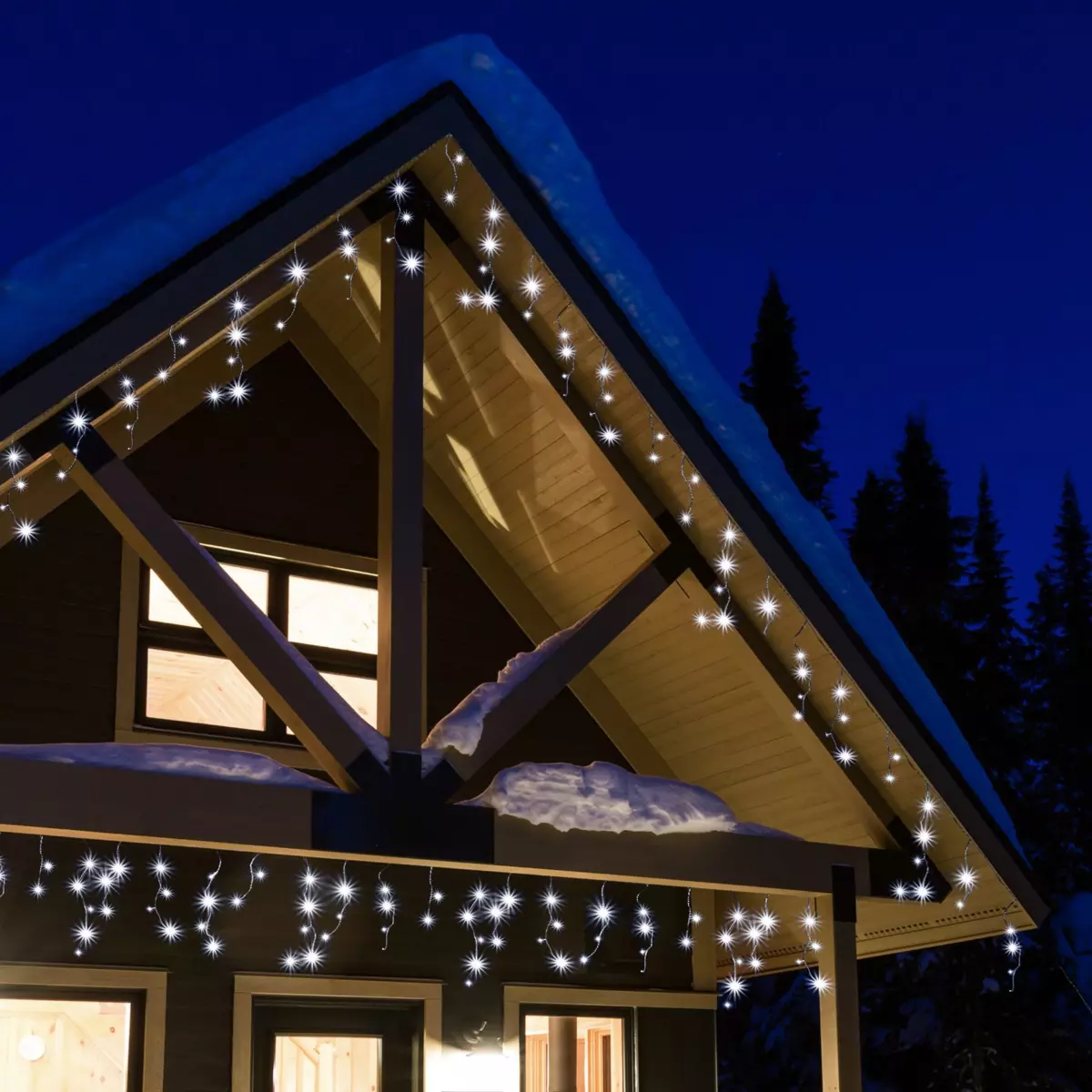 Stalactite lumineuse L17,80 m Stars Blanc froid 720 LED CT 1