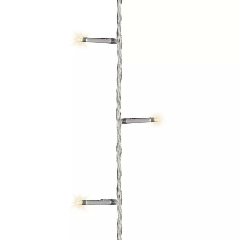 Guirlande lumineuse à piles 3,50 m 48 LED câble transparent Durawise Blanc chaud