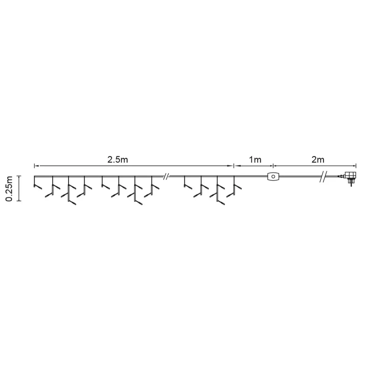 Stalactite lumineuse  L2,50 m Blanc froid 56 LED CB 3