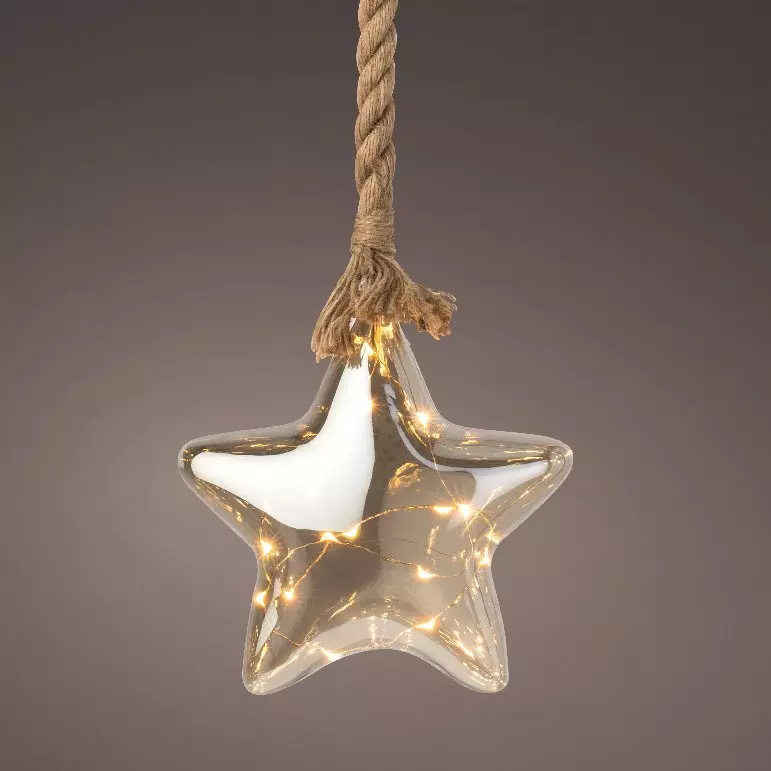 Stella luminosa a pile Corde Bianco caldo 15 LED 2