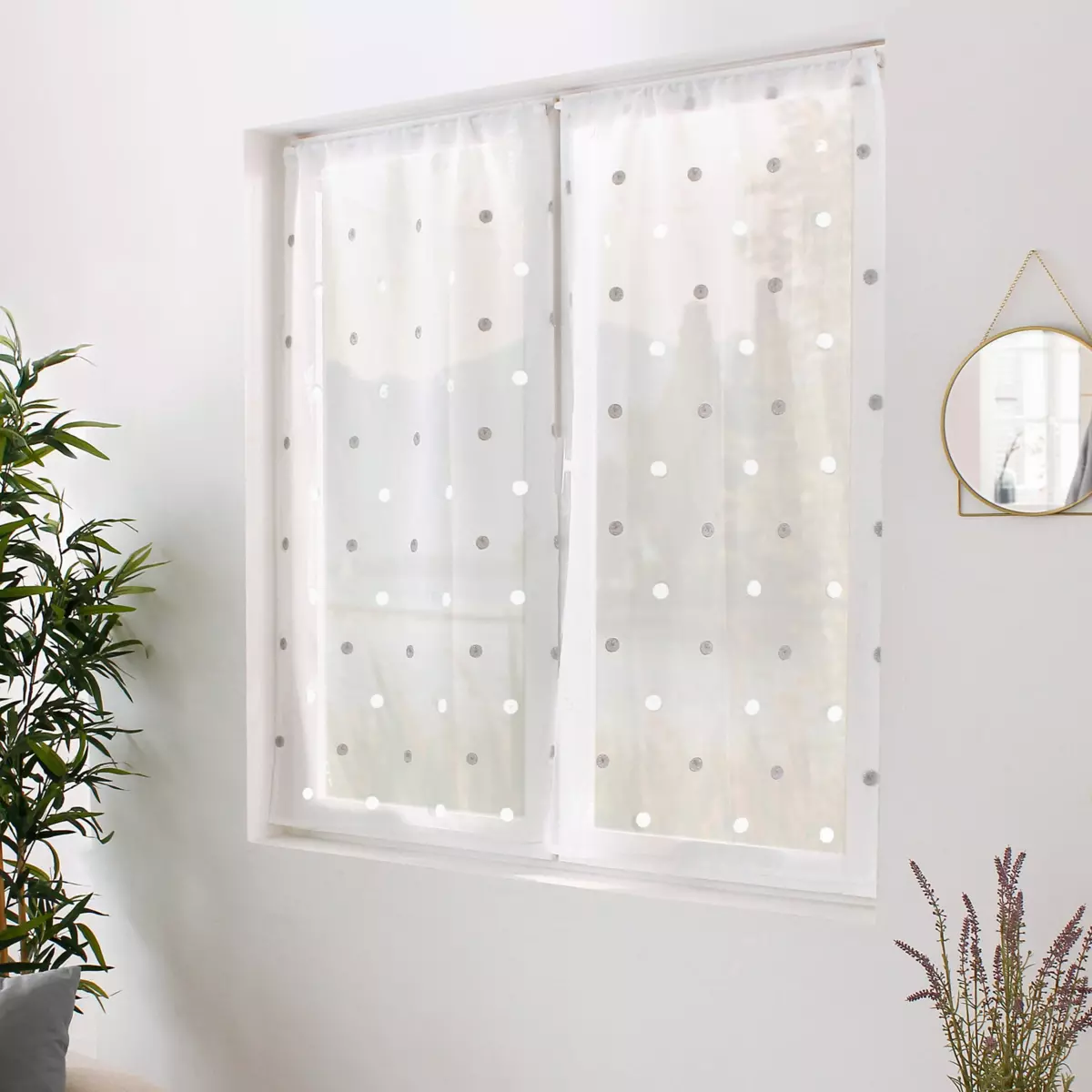 Paire de voilage (60 x 120 cm) Smarties Blanc 1