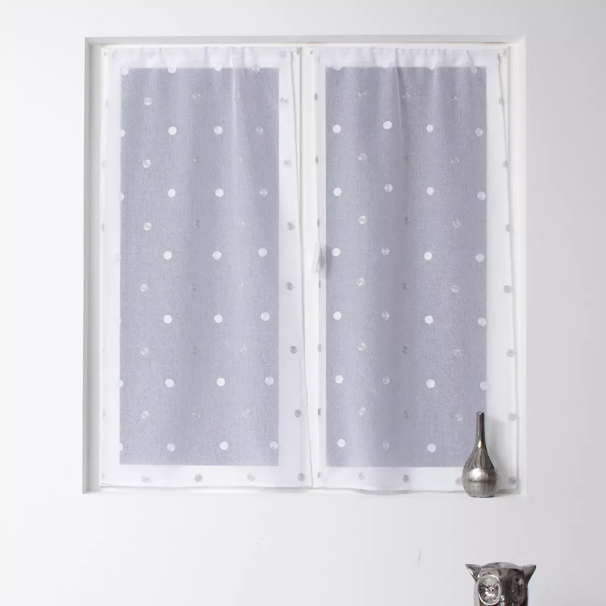 Paire de voilage (60 x 120 cm) Smarties Blanc 3