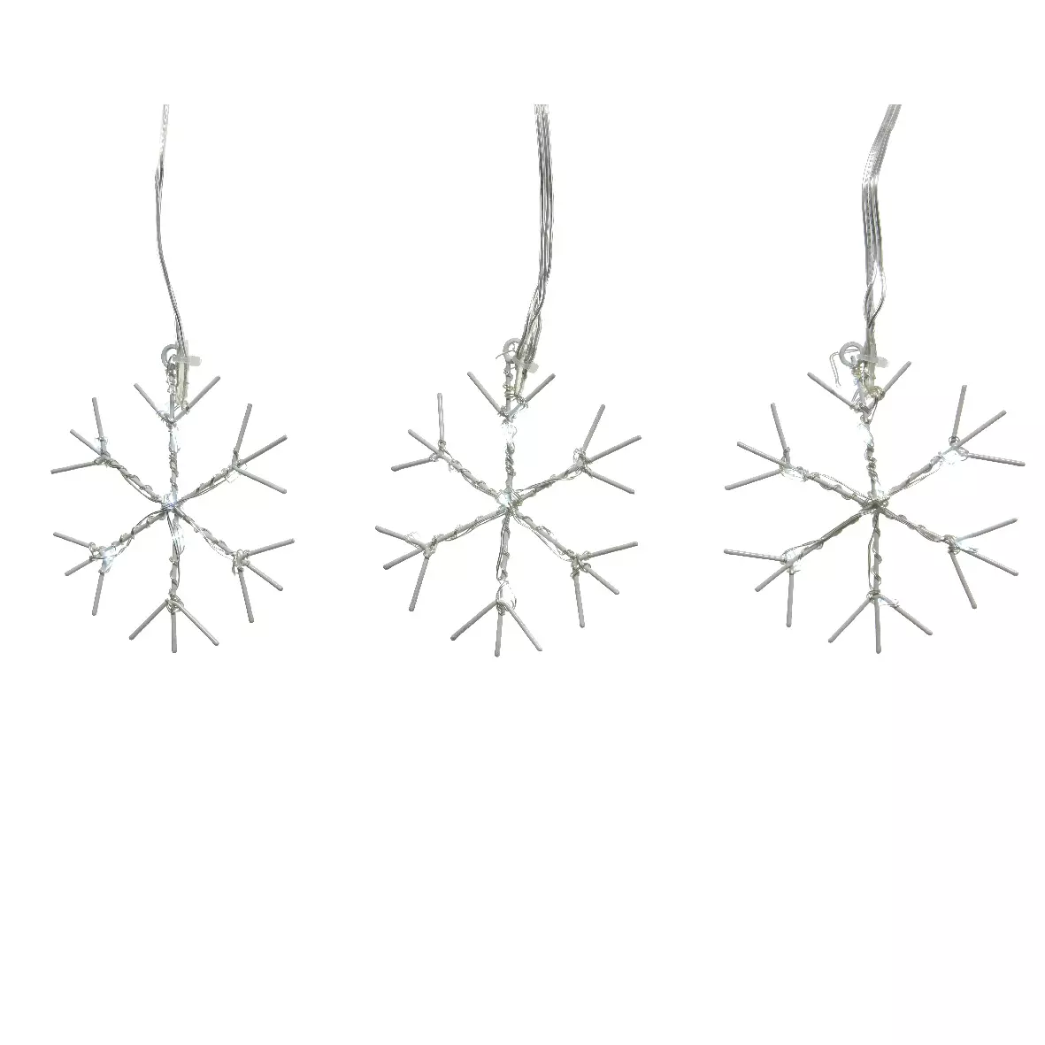 Eisregen-Lichterkette Flocons Kaltweiß 2