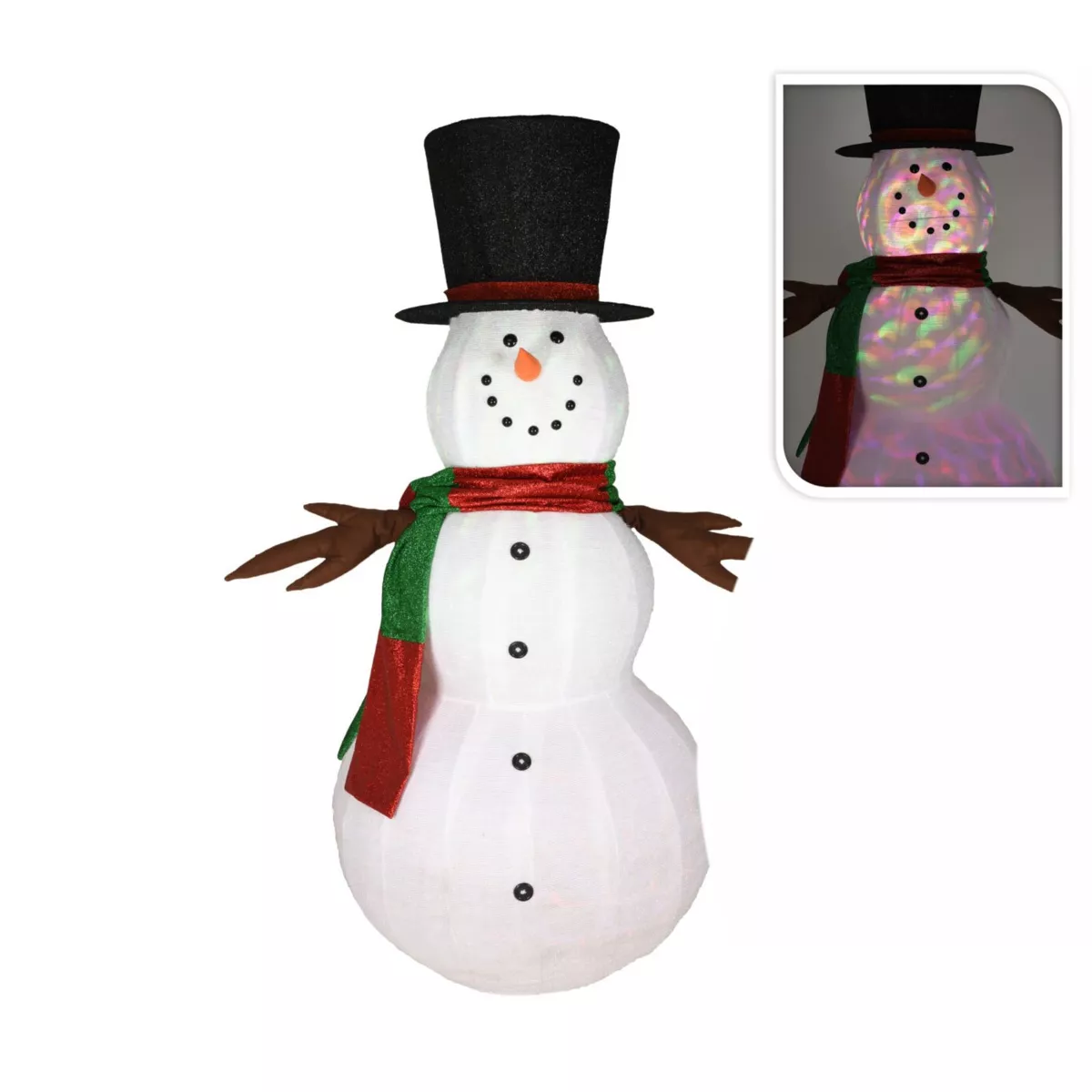 Verlichte sneeuwpop Giant Snowman Veelkleurig 2 LED 2