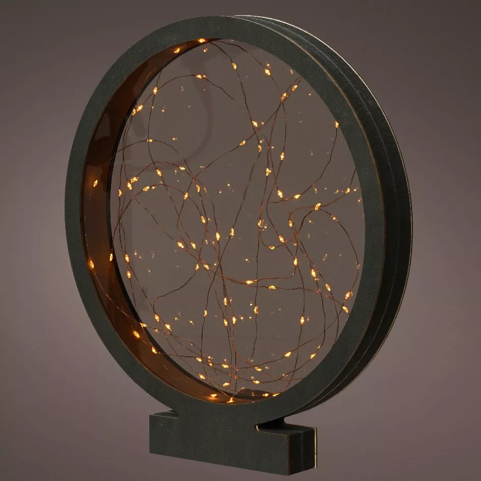 Cercle Eliza a pile con luci Bianco caldo 80 LED 1