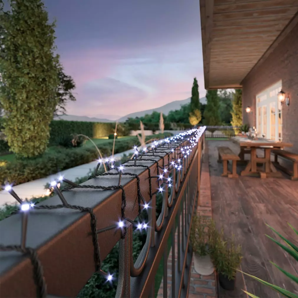 Verlicht zonne-energie lichtsnoer 18 m Koud wit 240 LED 1