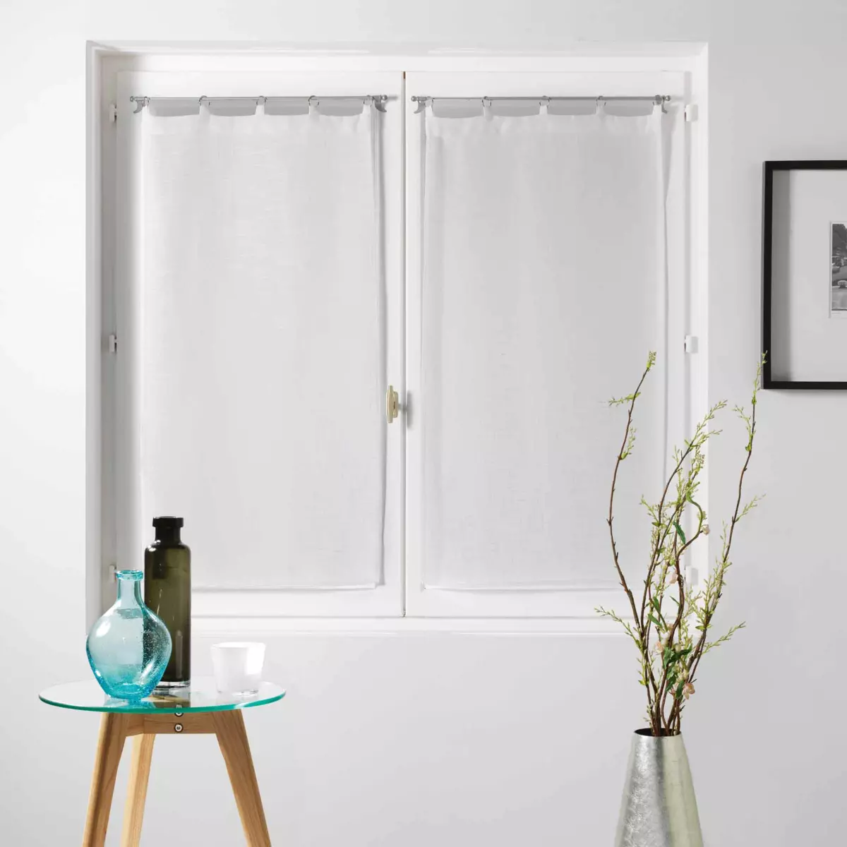 Par de visillos (60 x 120 cm) Milza Blanco 1