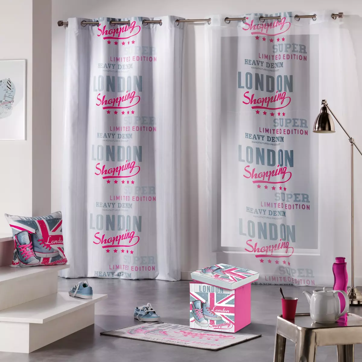 Tenda (140 x 240 cm) Girly London Bianco 1