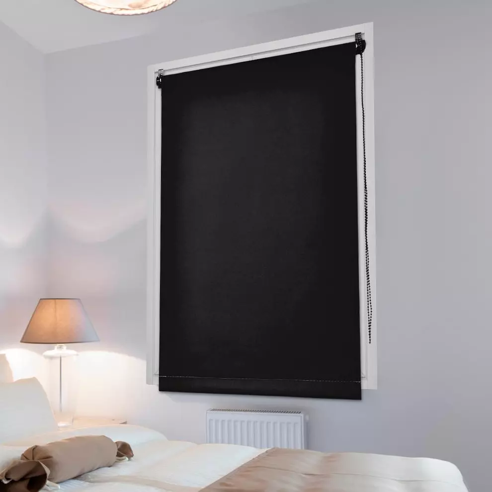 Tenda a rullo oscurante (75 x 180 cm) Tinta unica Nero 1