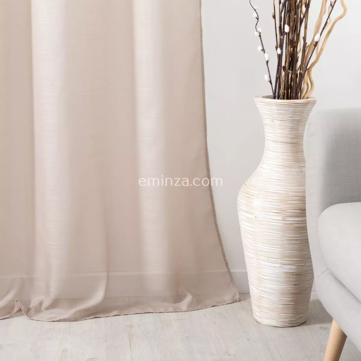 Voilage (145 x 240 cm) Givrée Sable 2