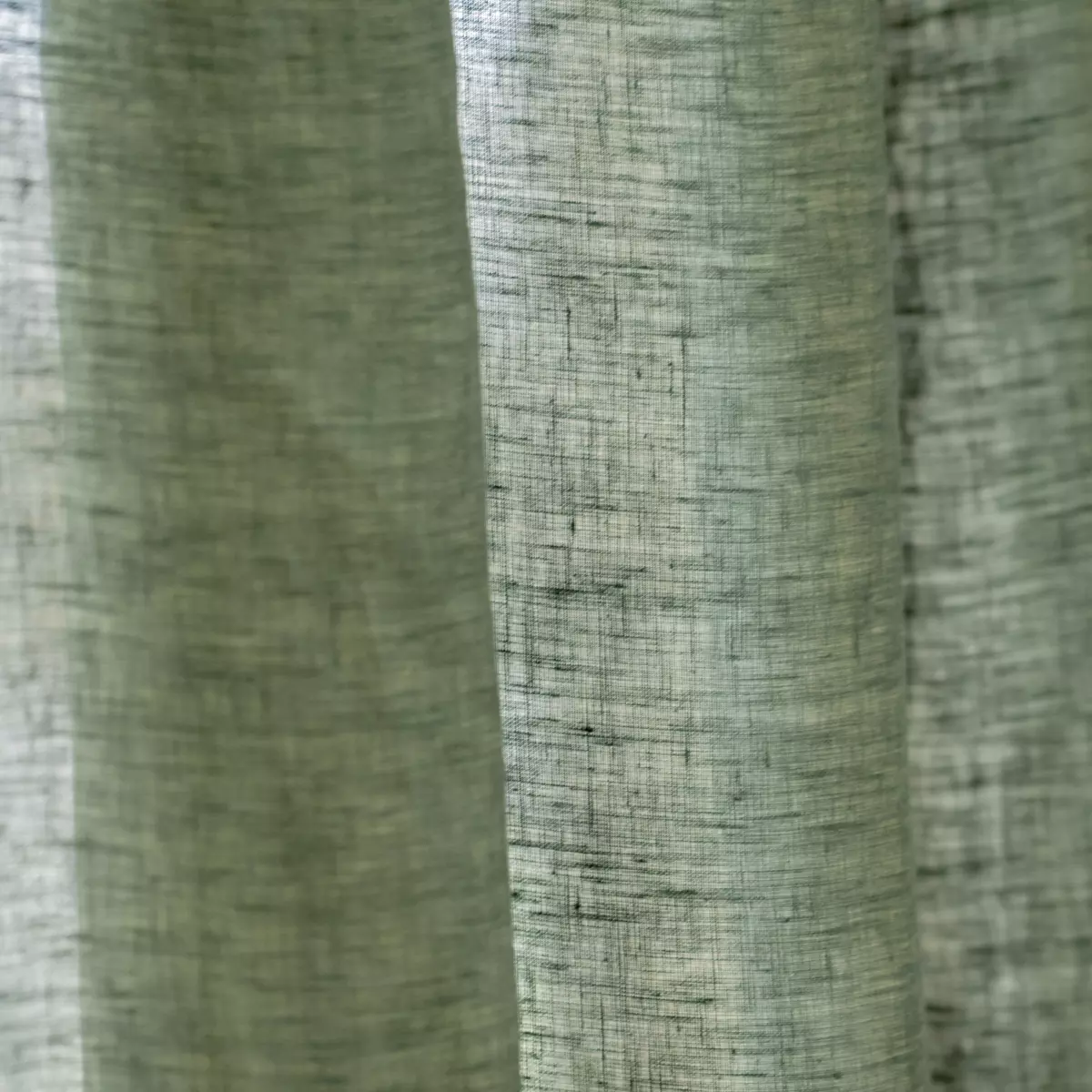 Rideau lin lavé ajustable (140 x max 270 cm) Louise Vert romarin 3