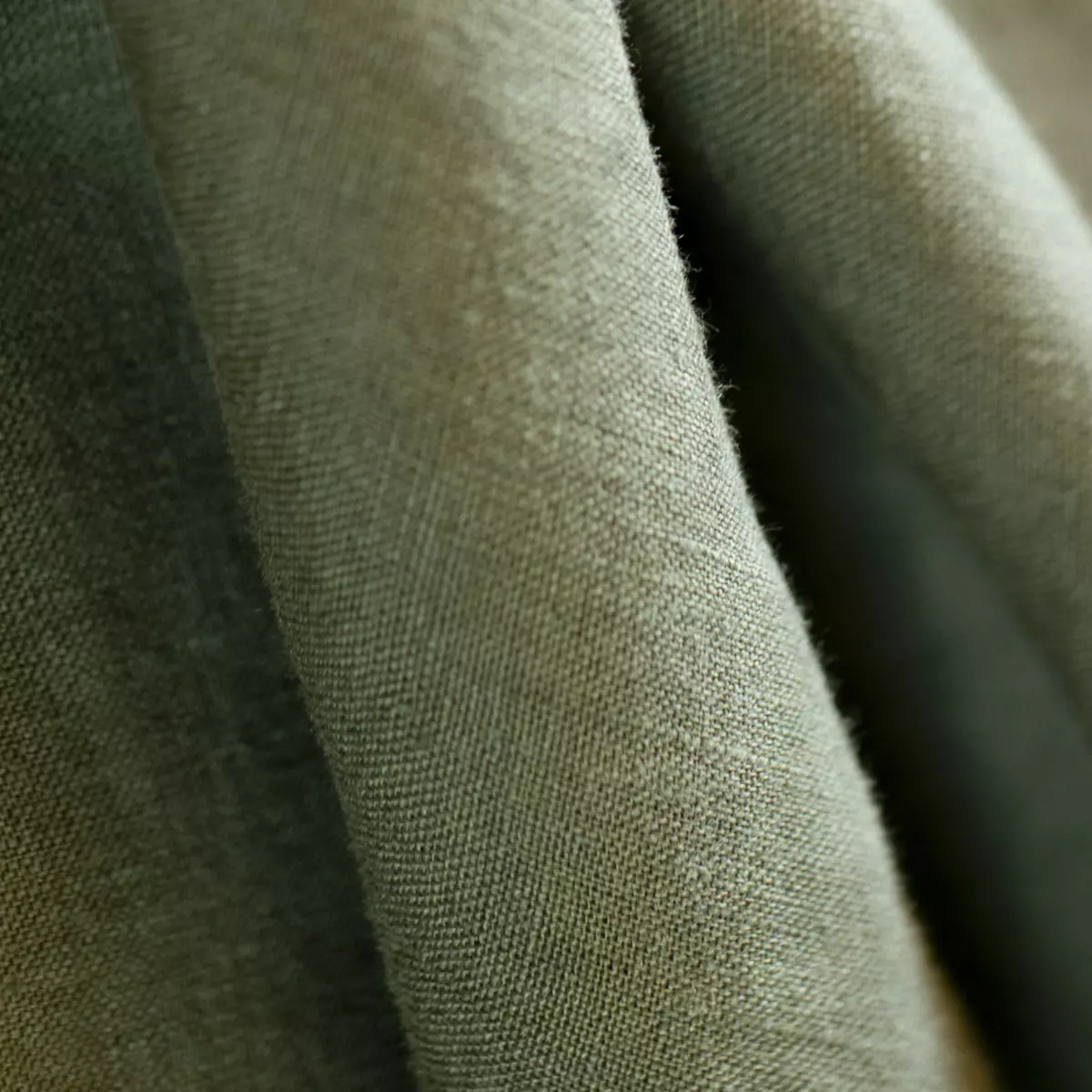 Rideau lin lavé ajustable (140 x max 270 cm) Louise Vert romarin 5