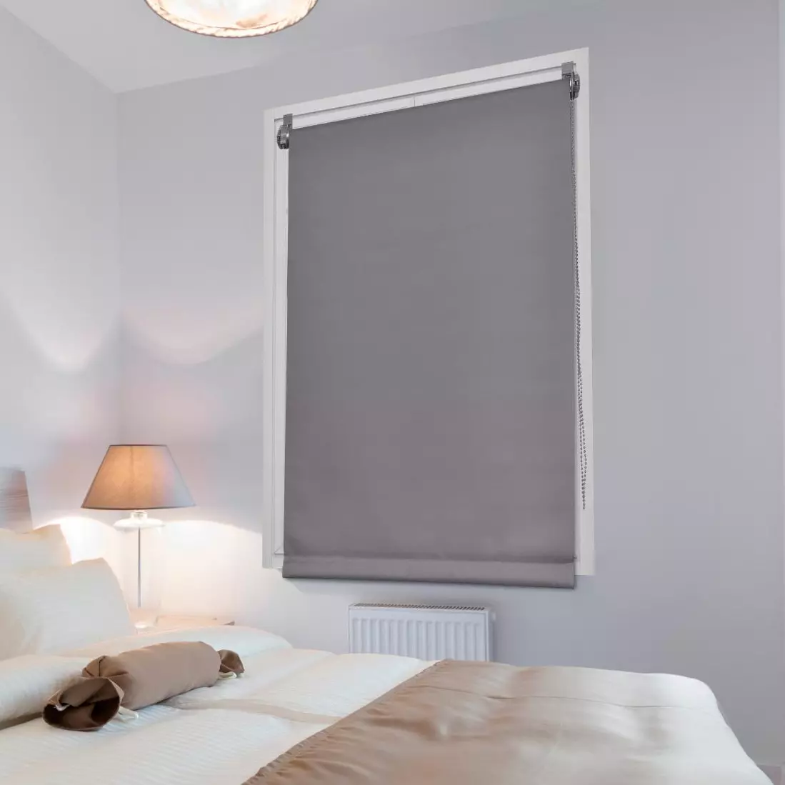 Verdunkelungsrollo (45 x H90 cm) Uni Grau 1