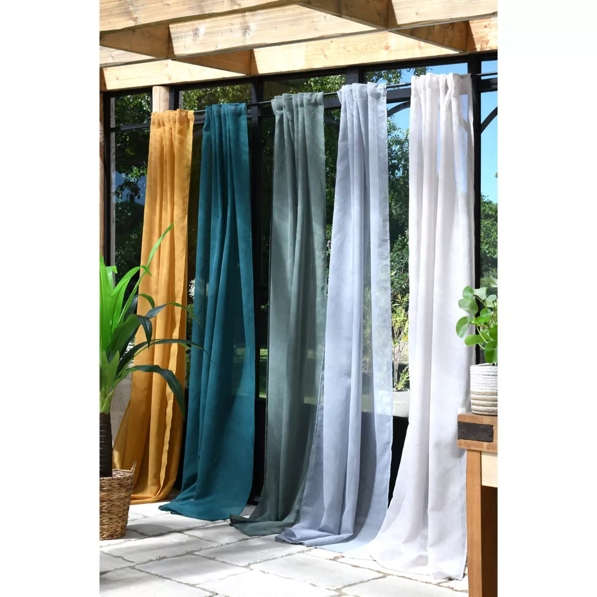 Voilage galon fronceur (140 x 260 cm) Derby Vert sapin 2