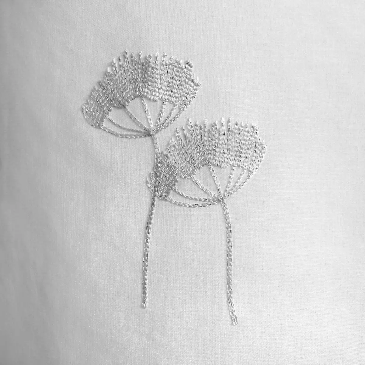 Voilage brodé (140 x 240 cm) Cosmos Blanc 3